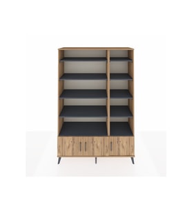 Hyperion Dolap 10 Raflı 3 Kapaklı 132x44x195 Çam-Çam/Antrasit