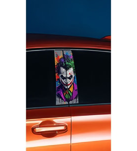 Araç Kapı Direk Kaplama Folyosu Joker Desenli (SAĞ SOL TAKIM) (2 ADET) - 22x50 C (Çok Renkli)