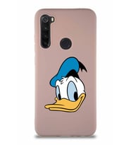 Xiaomi Redmi Note 8 Soft Premier Kapak Donald Duck-B Tasarımlı Silikon Kılıf - Pudra (Şeffaf)