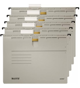Leitz 1984 Alpha Gri Telli Askılı Dosya (5 li Paket)