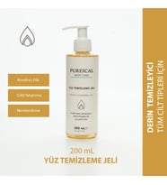 PUREICAL Yüz Temizle Jeli, mineral kompleks, derin temizleme, makyaj çıkarma, provitamin B5, allantoin, kırışıklık azaltma 200 mL