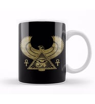 Golden Egyptian Eye of Horus Wadjet Kupa Bardak Porselen