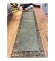 Eha Lazer Kare Desenli Lazer Kesim Runner (Koyu Yeşil)