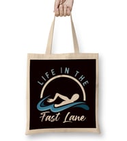 Swimmer Life In Fast Lane Swimming Athlete Water Sports Bez Çanta Uzun Saplı