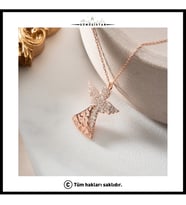 Saklı Takı 925 Ayar Gümüş Kalpli Melek Kolye