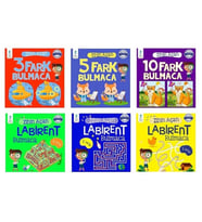 Zihin Açan  Bulmaca Serisi 6 Kitap- Fark Bulmaca - Labirent Bulmaca