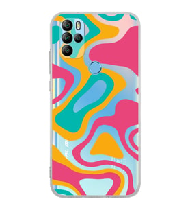PrintiFy General Mobile GM 21 Pro Uyumlu Kamera Korumalı Renkli Desen Tasarımlı Şeffaf  Kılıf