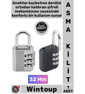 #Kilit Güvenli Paslanmaz Çelik Çinko Alaşım Dayanıklı 3 Haneli Kombinasyon Şifreli Asma Kilit 32 Mm