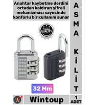 #Kilit Güvenli Paslanmaz Çelik Çinko Alaşım Dayanıklı 3 Haneli Kombinasyon Şifreli Asma Kilit 32 Mm