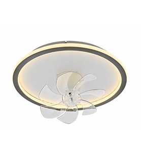 Antrasit Ø50cm LED Fanlı 3000K Sarı Işık Hareketli Plafonyer Avize