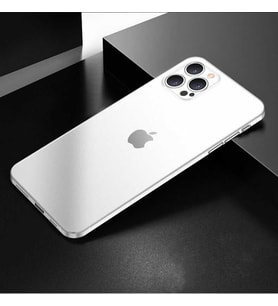 iPhone 12 Pro Kılıf  Şeffaf Lüx Sade Tasarım Blok (Renksiz)