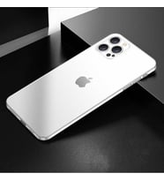 iPhone 12 Pro Kılıf  Şeffaf Lüx Sade Tasarım Blok (Renksiz)