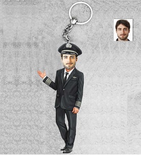 Kişiye Özel Pilot Erkek Ahşap Anahtarlık-3