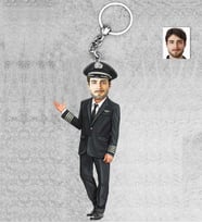 Kişiye Özel Pilot Erkek Ahşap Anahtarlık-3
