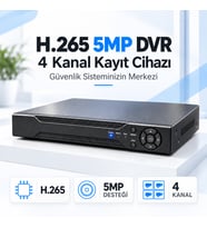 H.265 5MP 4 Kanal DVR Güvenlik Kamerası Kayıt Cihazı