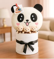 Kişiye Özel Panda Yastık Ve Peluş Ayıcık Hediye Seti (STD)