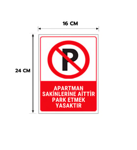6 Adet Apartman Sakinlerine Aittir Park Etmek Yasaktır Kişiselleştirilebilir Sticker, 16x24, 20x30 (A4), 30x42 (A3) Cm Boyut Seçeneklerinde Folyo Baskı Sticker