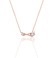 Gümüş rose zirkon taşlı modern çapraz kolye SGTL12794ROSE