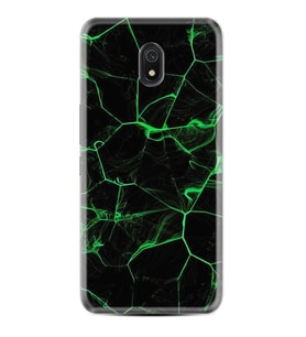 Xiaomi Redmi 8A 8 Pro 9C 9T 10C 11T Pro Kılıf Desenli Silikon Yeşil Şerit Mermer 1320