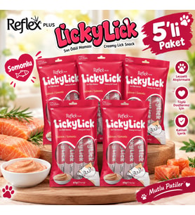 Reflex Plus LickyLick Somonlu Sıvı Ödül Maması 5li PAKET