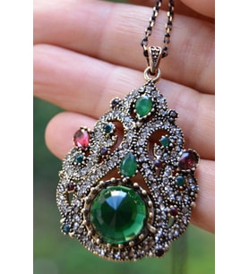 STONEAGE JEWELLERY Zümrüt Doğal Taş Kolye