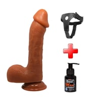 OdinsShop 22,2 cm Belden Bağlamalı Realistik Vantuzlu Melez Dildo Penis