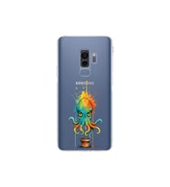 Samsung Galaxy S9 Plus ile uyumlu Splash ahtapot tasarımlı şeffaf silikon kılıf