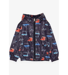 Breeze Erkek Çocuk Yağmurluk Trafik Temalı Taşıt Desenli 1-6 Yaş, Lacivert