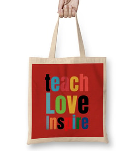 Teacher Gift-Learning Inspire-Science Student School-Inspirational KIDS WOMEN Men Bez Çanta Uzun Saplı