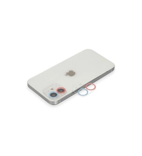 İphone 12 Renkli Kamera Lens Koruma Cam - Pembe-mavi