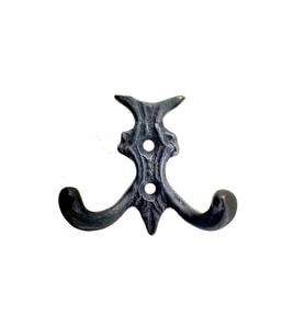 Antika Tarz Dekoratif Pirinç Koç Çiftli Askı - 50x55mm, Oksit