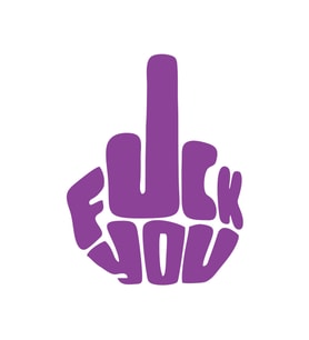 Fuck You Sticker 17x17 Cm Mor