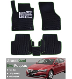 SKODA SUPER B (2015-2023) Uyumlu EVA Paspas Tam Set–Oto Paspas,Araca Özel,Kolay Montaj