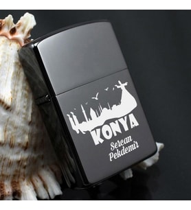 Konya Temalı İsme Özel Metal Çakmak