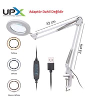 Upx Büyüteç 803L 5x 12w Led Aydınlatma 107 mm Cam Lens 5 Diopter Adaptör Dahil Değildir