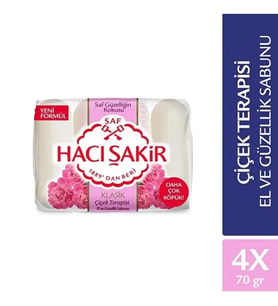 Hacı Şakir El Ve Güzellik Sabunu Klasik Çiçek Terapisi 4 x 70GR