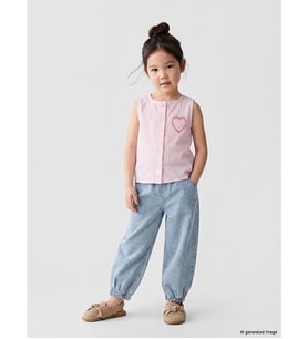 LCW Kids İndigo Loose Fit Kız Çocuk Jogger Jean Pantolon