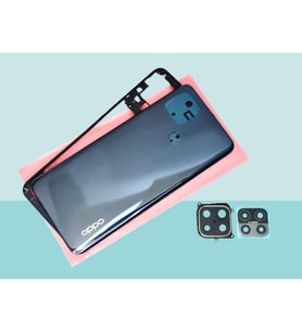 Tkgz - Oppo A15 A15S FULL KASA Arka Kapak Batarya Kapağı - SİYAH