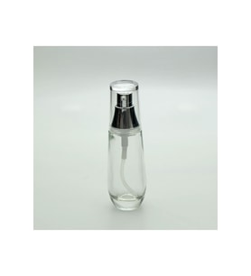 LOSYON VE KREM ŞİŞESİ 30 ML (2 ADET) BOŞ ŞEFFAF CAM GRİ KAPAKLI