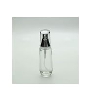 LOSYON VE KREM ŞİŞESİ 30 ML (2 ADET) BOŞ ŞEFFAF CAM GRİ KAPAKLI
