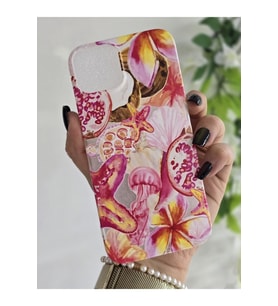 Iphone 15 Uyumlu Desenli Şeffaf Telefon Kılıfı