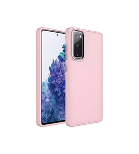 Samsung Galaxy S20 FE Uyumlu Kılıf Metal Çerçeve ve Buton Tasarımlı Silikon Zore Luna Kapak