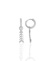 Söğütlü Silver Gümüş rodyumlu zirkon taşlı balık kılçığı küpe