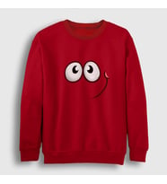 Presmono Unisex Kırmızı Smile Oyun Red Ball Sweatshirt 362491tt