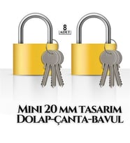 8 ADET Mini 20mm Dolap Çanta Bavul Kilidi  718880 Toptan Paket
