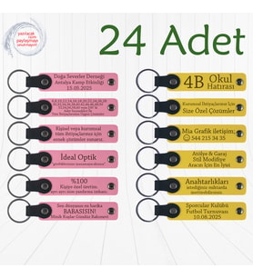Pembe & Sarı, 24’li Set, Kişiselleştirilebilir Deri Hediyelik, Şirket Yıl Dönümüne Değer Katan Anı