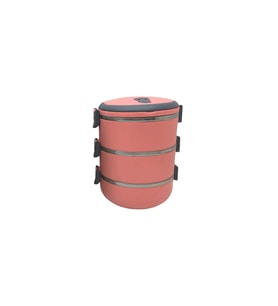 YEMEK TERMOSU KOYU PEMBE 3LÜ SEFER TASI SAKLAMA KABI 1.8LT