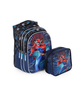 Kabartmalı Spiderman Çanta + Beslenme - İlkokul Çantası - Erkek Çocuk Çanta - Örümcek Adam Çanta (Karışık)