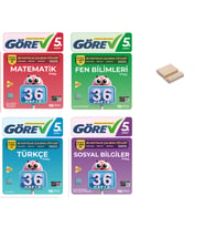 Nitelik 5. Sınıf Matematik Fen Türkçe ve Sosyal 36 Haftalık Görev Föyleri 4lü Set + Telefon Standı