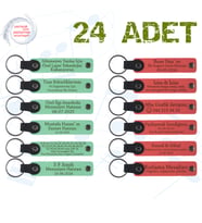 Yeşil & Nar Çiçeği, Sanat Festivali Katılımcılarına Hediye, 24’lü Set, Kişiye Özel Anahtarlık